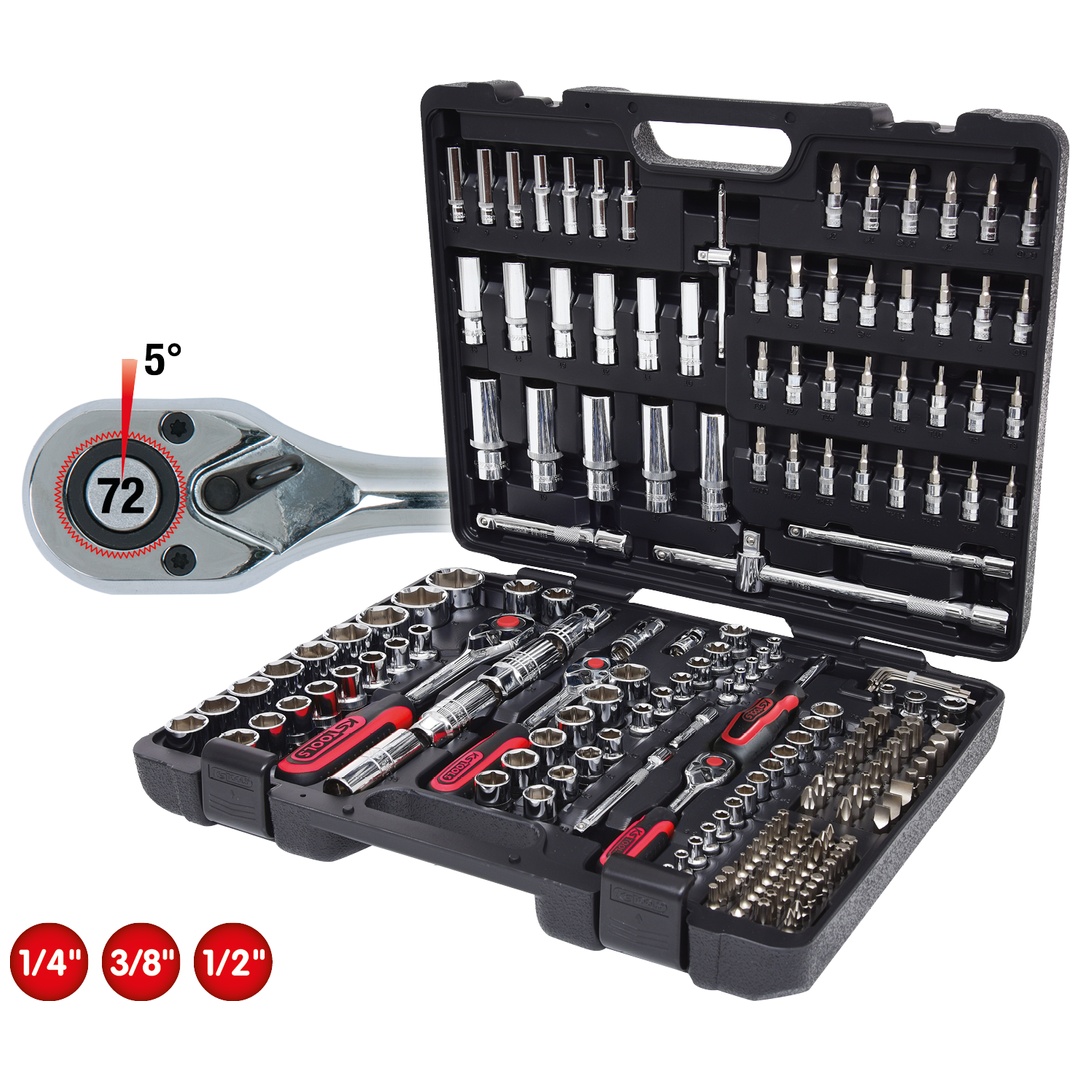 KS Tools 1/4+3/8+1/2 CHROMEplus Steckschlüssel-Satz, 195-tlg