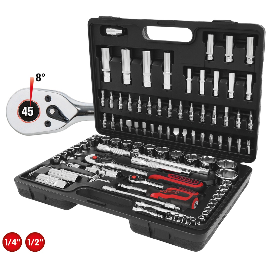 KS Tools 1/4+1/2 CHROMEplus Steckschlüssel-Satz, 96-tlg