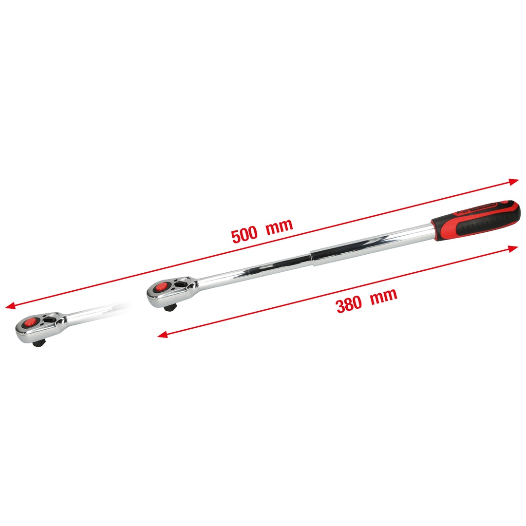 KS Tools 1/2 CHROMEplus Teleskop-Umschaltknarre, 36 Zahn