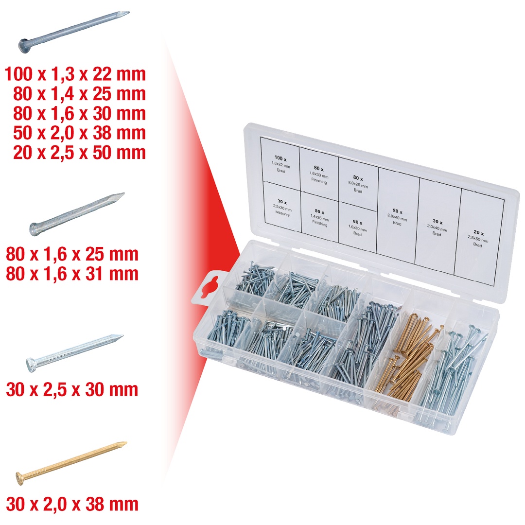 KS Tools Sortiment Nägel,550-tlg