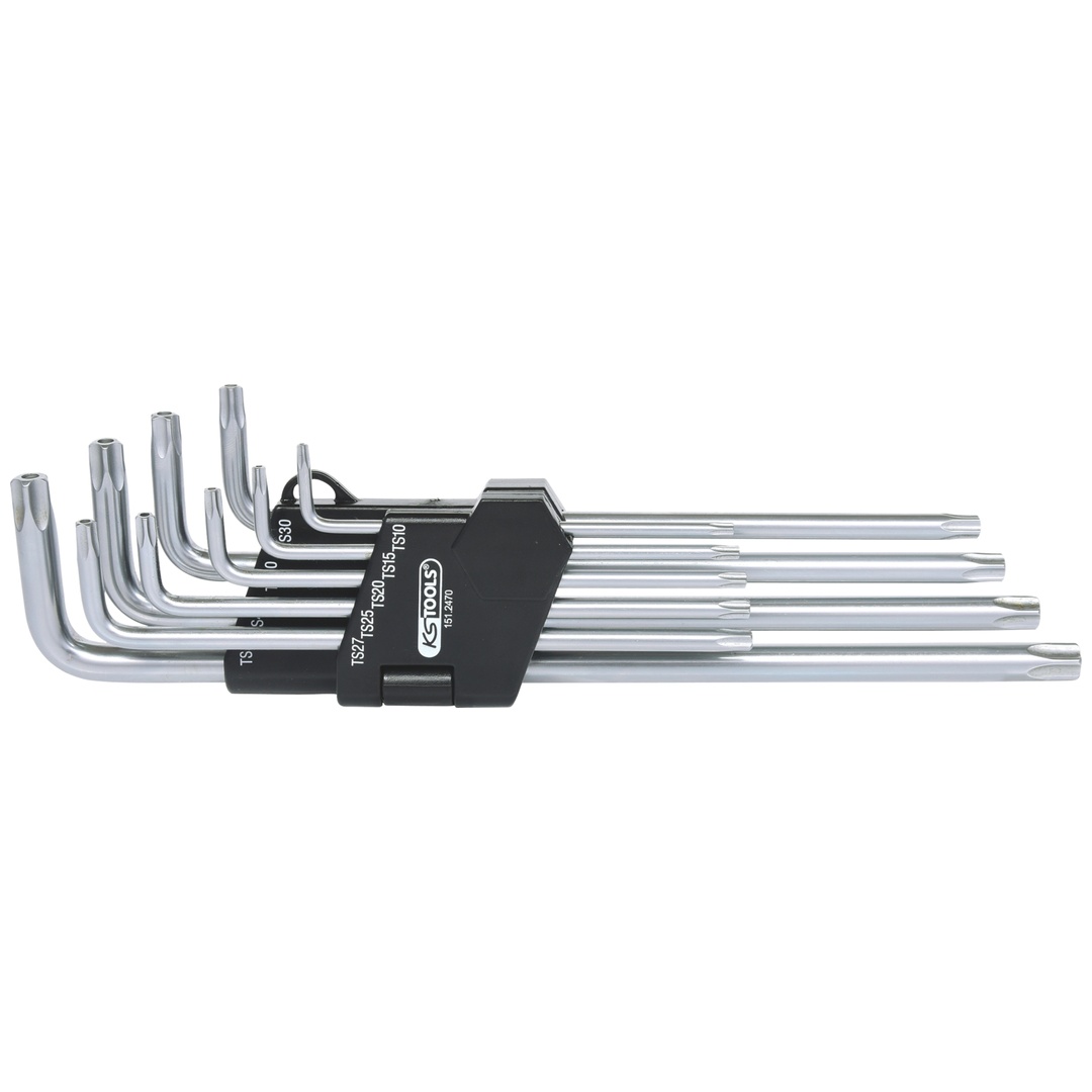 KS Tools Fünfstern-Winkelstiftschlüssel-Satz, Bohrung, lang, 9-tlg