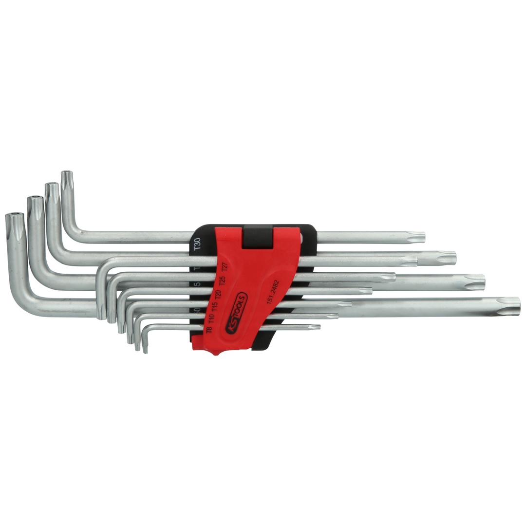 KS Tools Fünfstern-Winkelstiftschlüssel-Satz, Bohrung, lang, 10-tlg