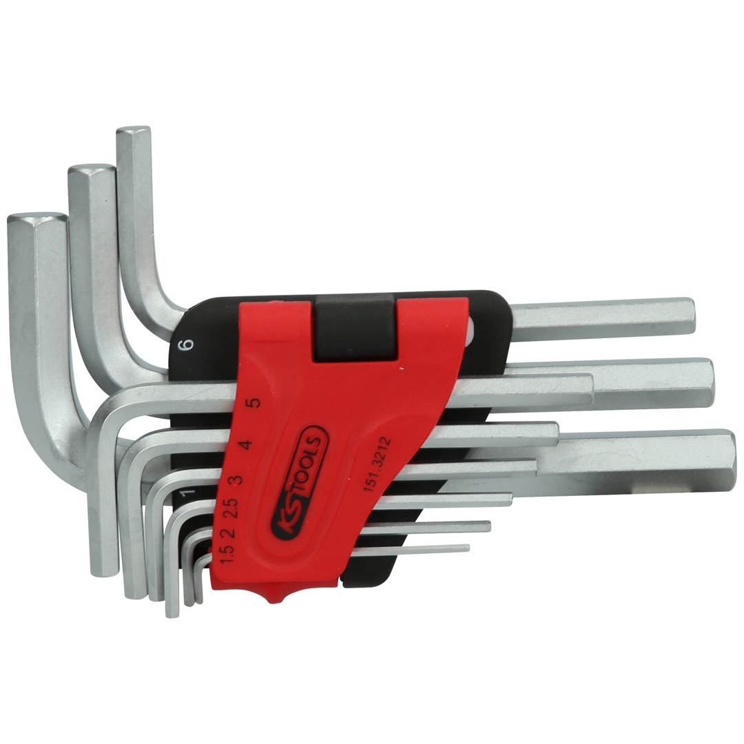 KS Tools Innensechskant-Winkelstiftschlüssel-Satz, im Klapphalter,9-tlg.1,5-10 mm, in stabilem Klapphalter