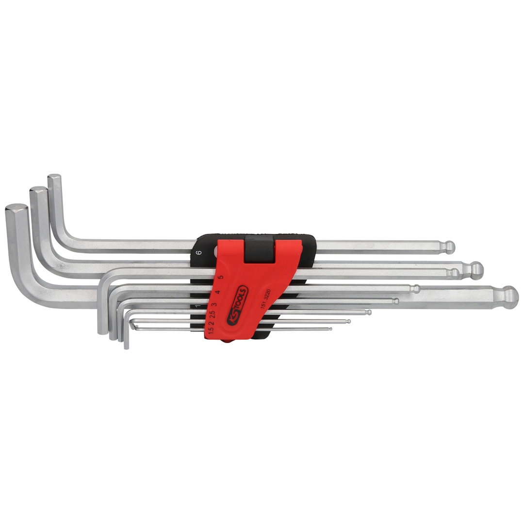 KS Tools Kugelkopf-Innensechskant-Winkelstiftschlüssel-Satz,XL,9-tlg