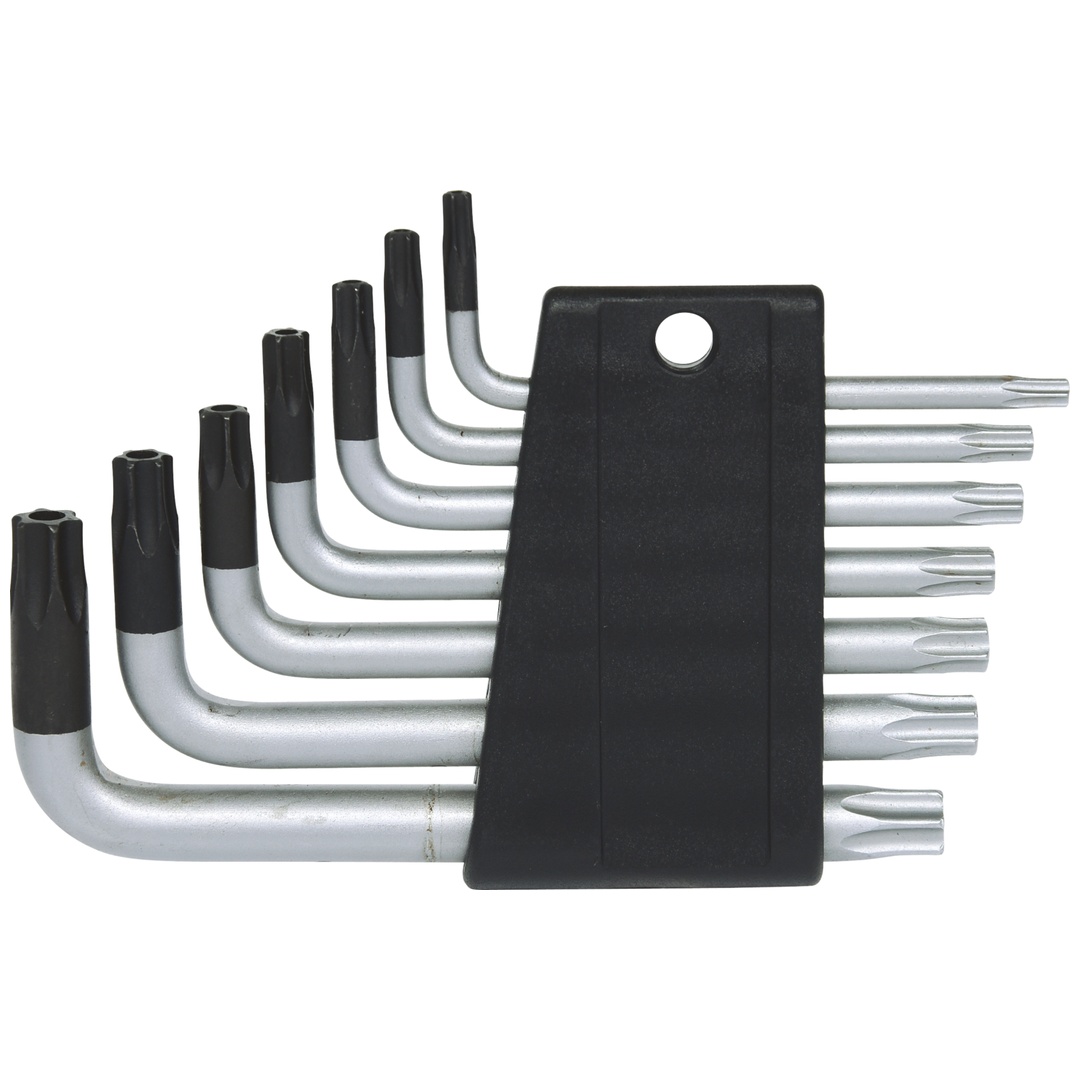 KS Tools TX-Winkelstiftschlüssel-Satz mit Bohrung, kurz, 7-tlgTB10-TB40