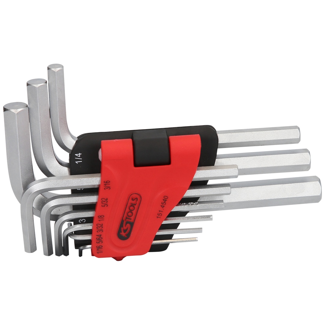 KS Tools Innensechskant-Winkelstiftschlüssel-Satz, im Klapphalter,9-tlg1/16-3/8