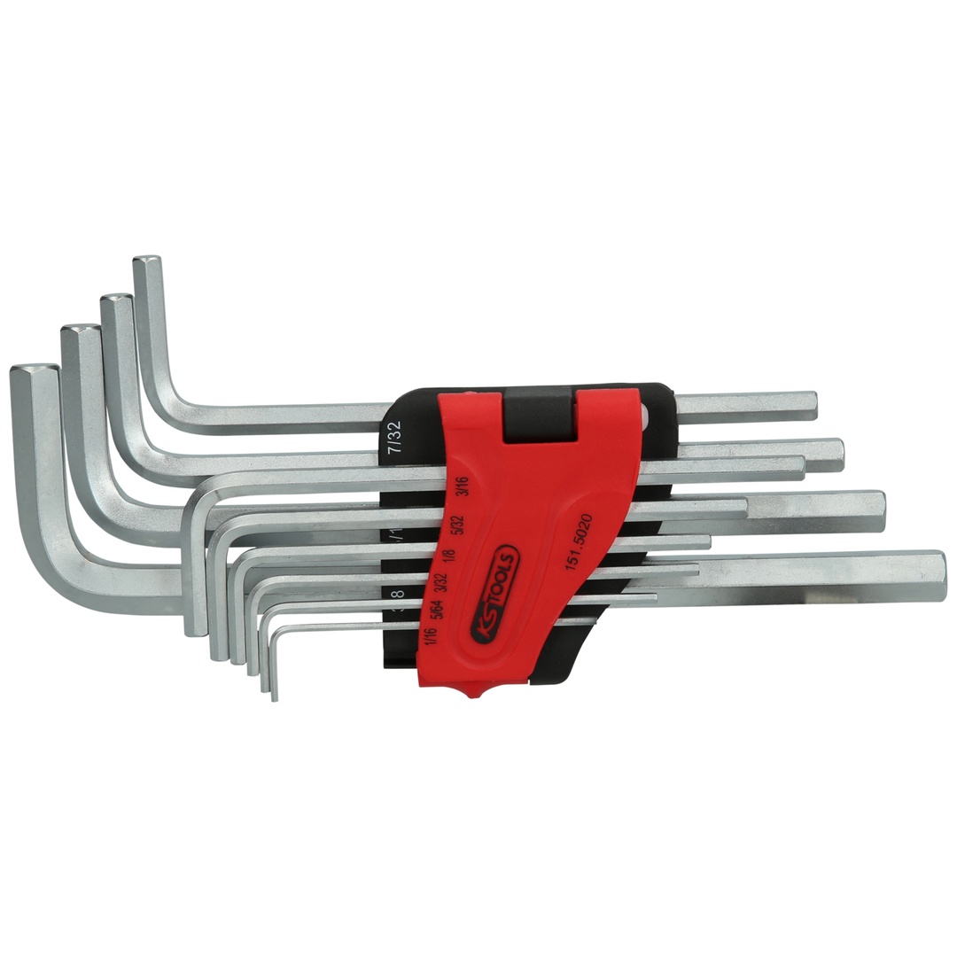 KS Tools Innensechskant-Winkelstiftschlüssel-Satz, lang, 10-tlg Zoll