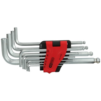 KS Tools Kugelkopf-Innensechskant-Winkelstiftschlüssel-Satz, lang, 10-tlg