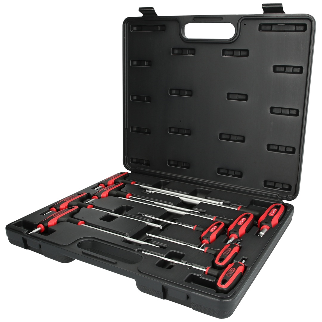 KS Tools T-Griff-Schlüssel-Satz, TX mit Bohrung,9-tlgTB10-TB50