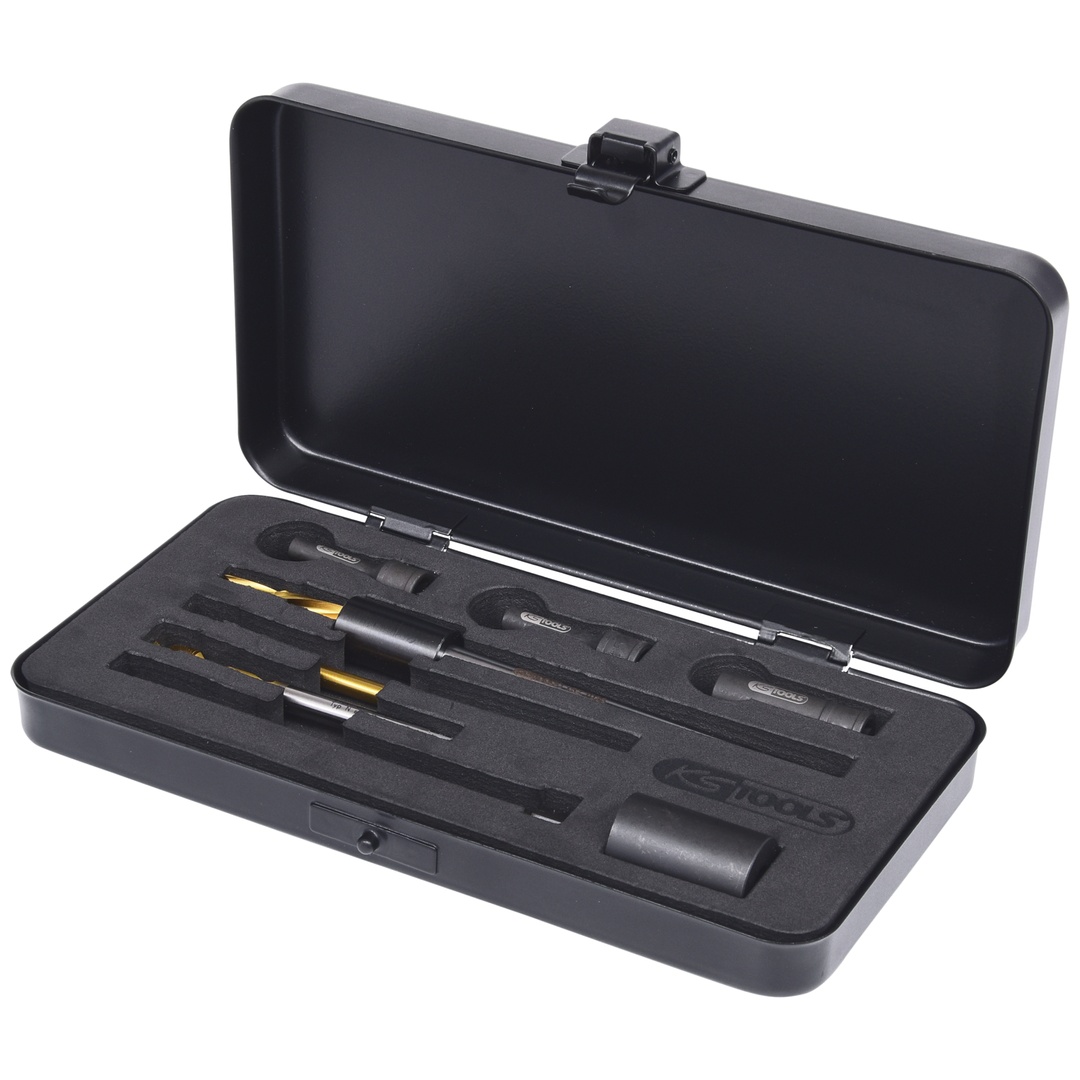 KS Tools Universal Glühkerzen-Ausbohrsatz M10 x 1, 8-tlg