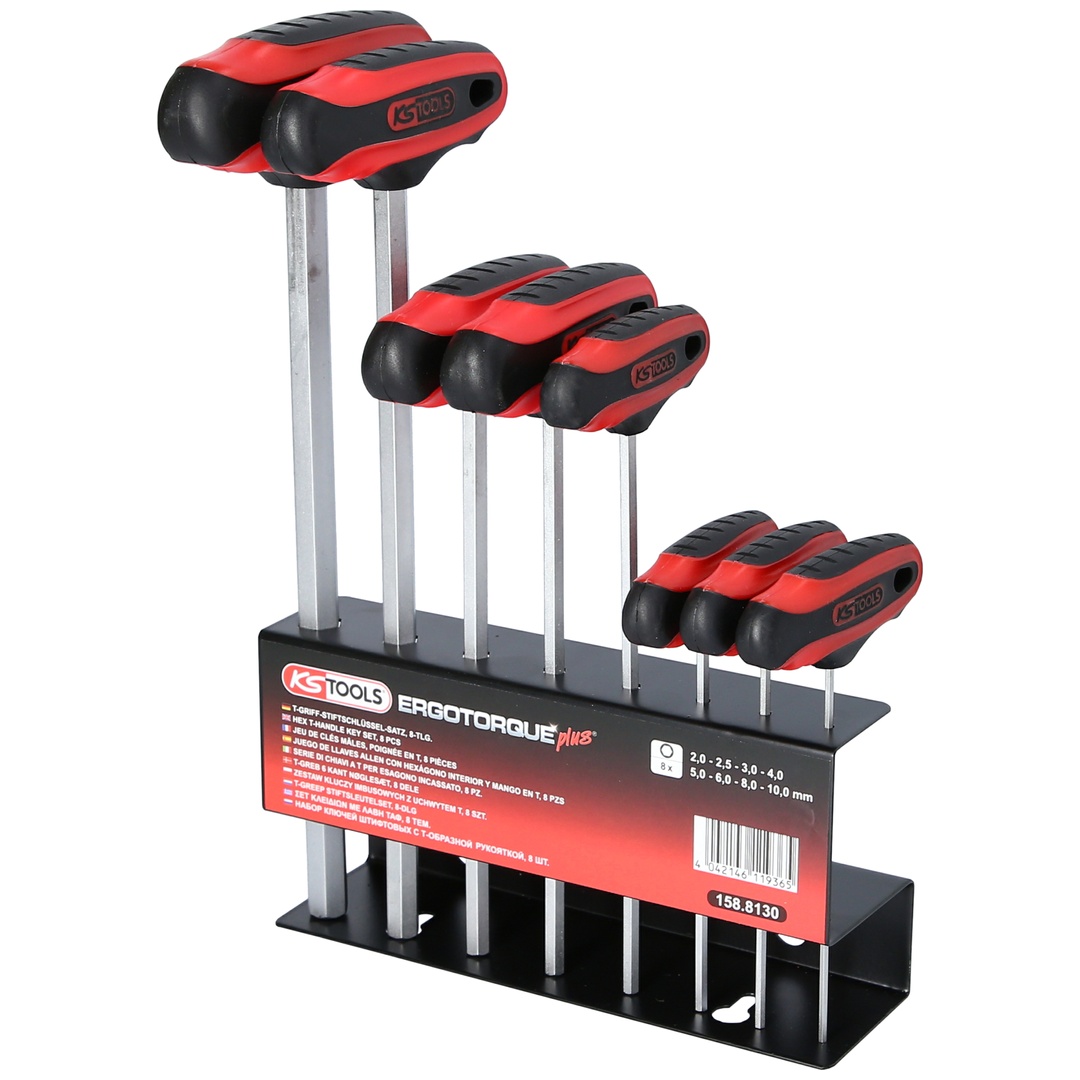 KS Tools T-Griff-Innensechskant-Schlüssel-Satz, 8-tlg