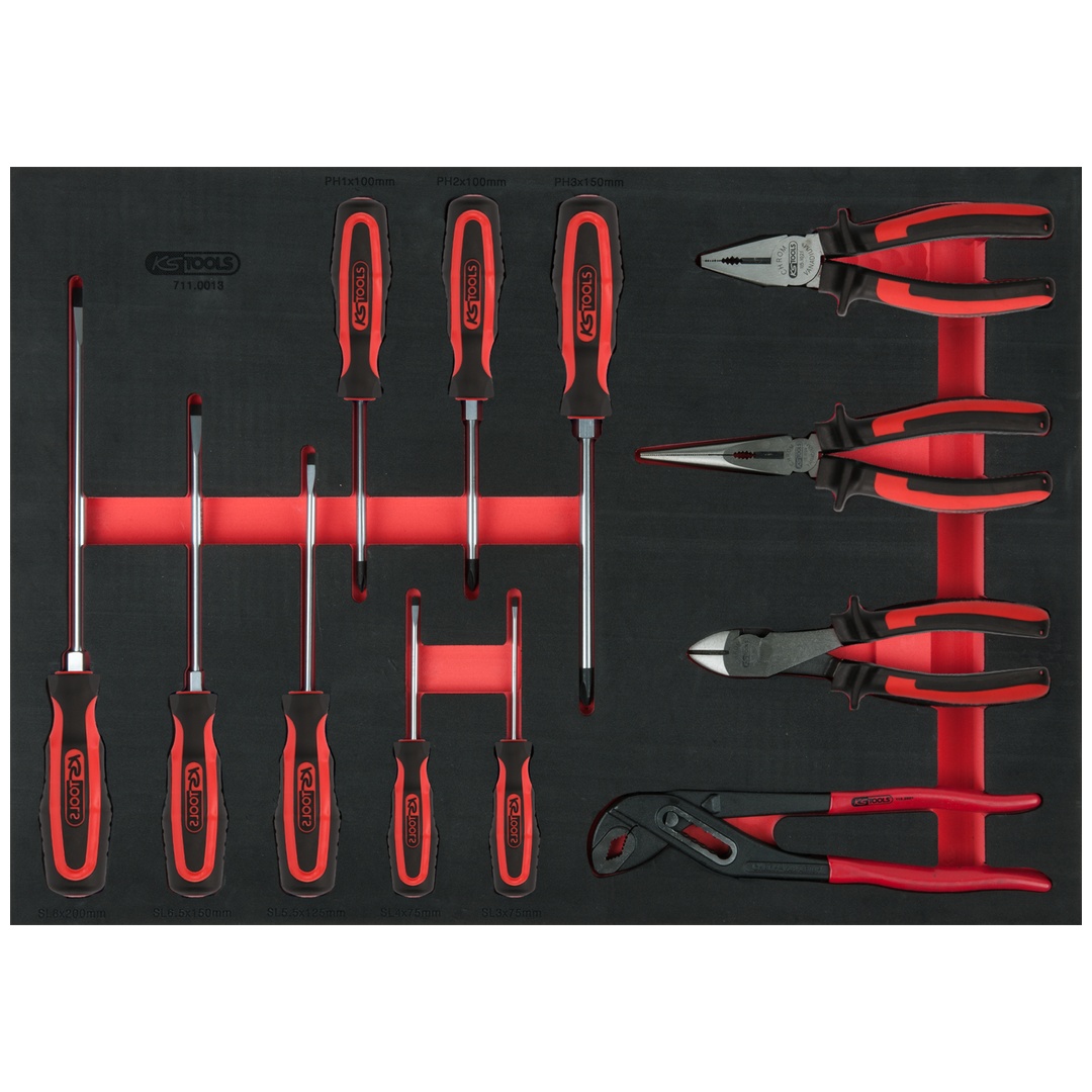 KS Tools Schraubendreher- und Zangen-Satz, 12-tlg. in 1/1 Systemeinlage