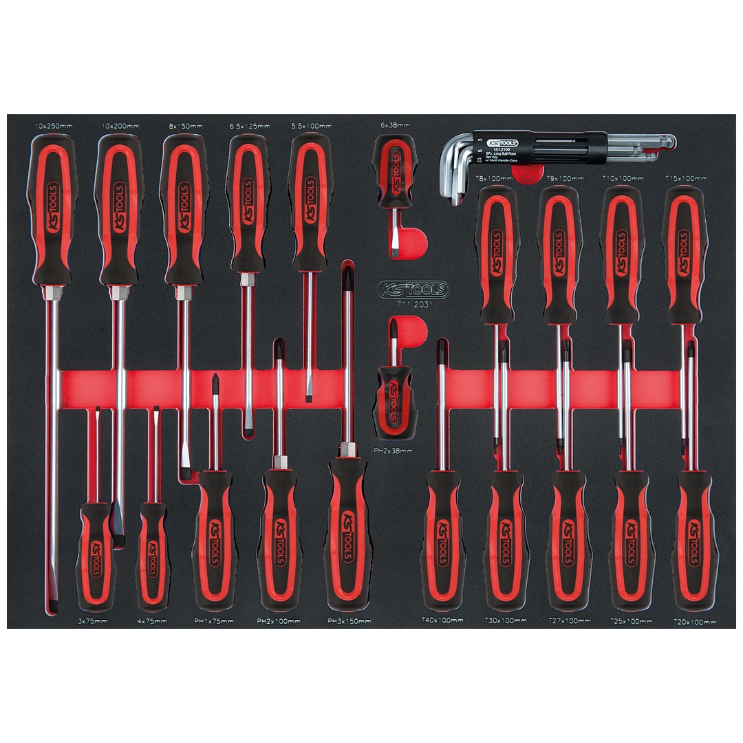 KS Tools SCS Schraubendreher-Satz, 29-tlg. in 1/1 Systemeinlage