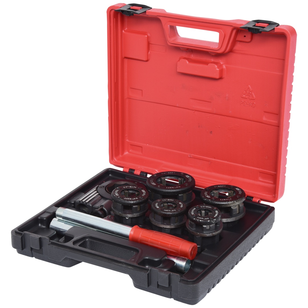 Coffret de filières à main 3/8'-1.1/4', 8 pcs