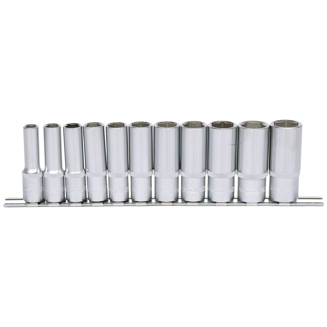 KS Tools 3/8 Sechskant-Stecknuss-Satz, lang, 11-tlg. 8-19 mm