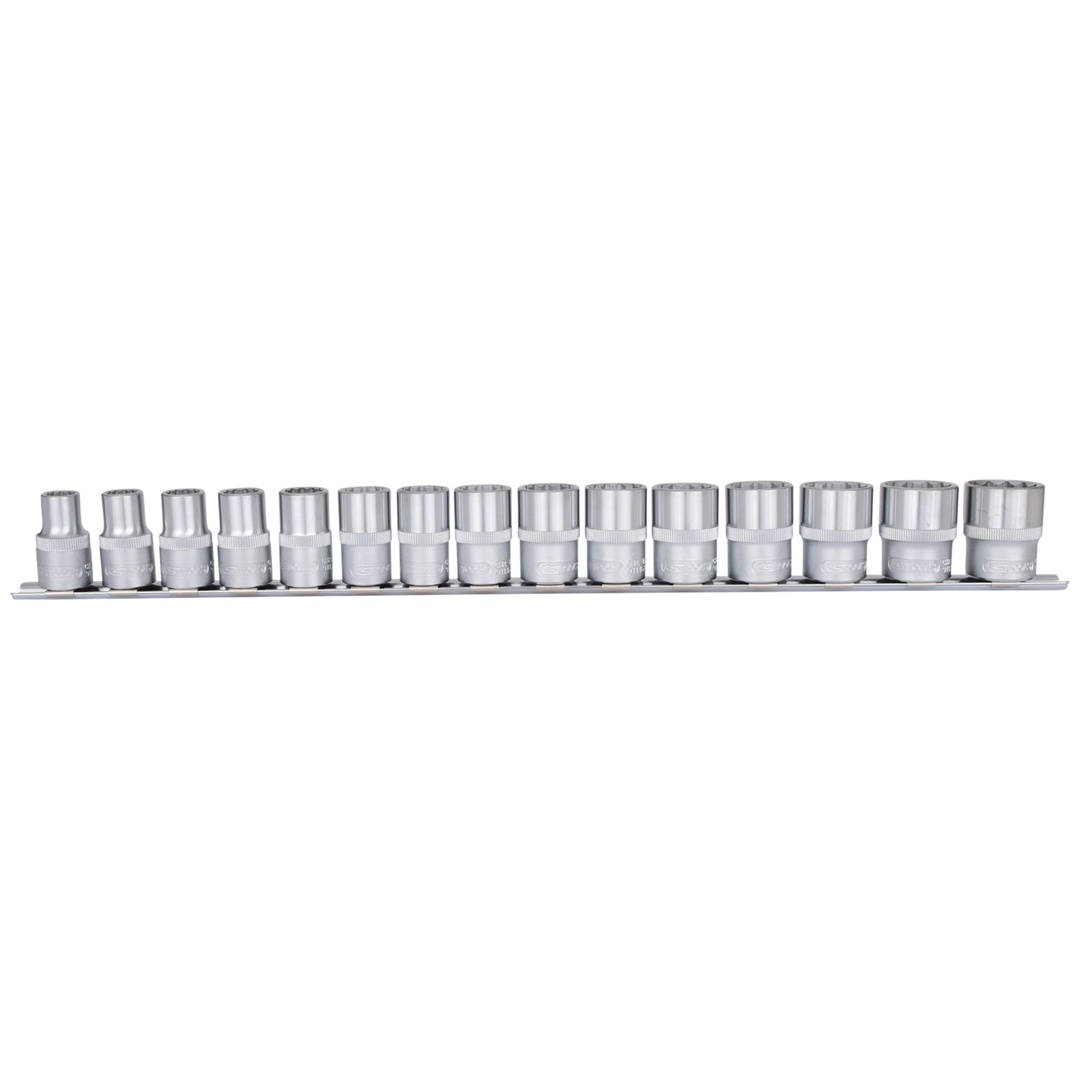KS Tools 1/2 12-kant-Stecknuss-Satz, 15-tlg., 10-24 mm