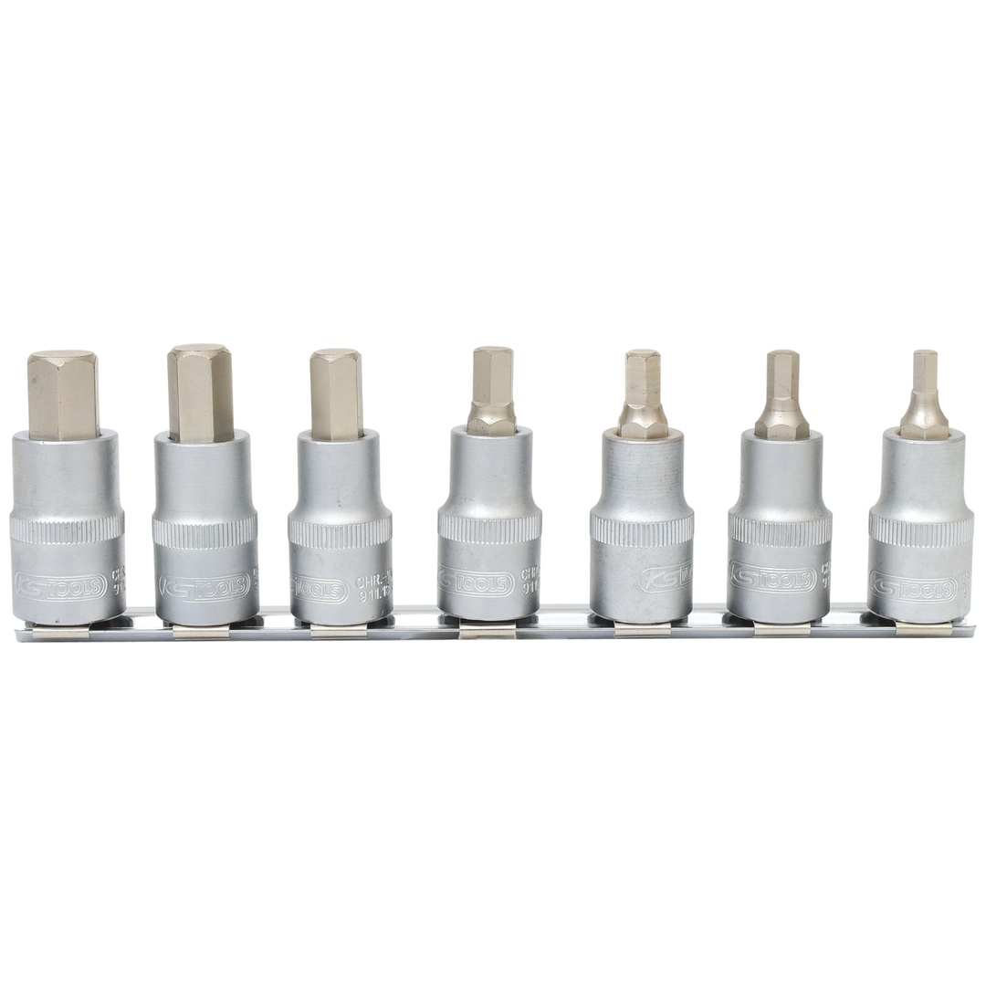 KS Tools 1/2 Bit-Stecknuss-Satz Innensechskant, kurz, 7-tlg