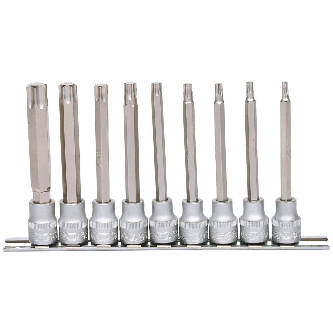 KS Tools 3/8 Bit-Stecknuss-Satz TX, lang, 9-tlg, T20-T60