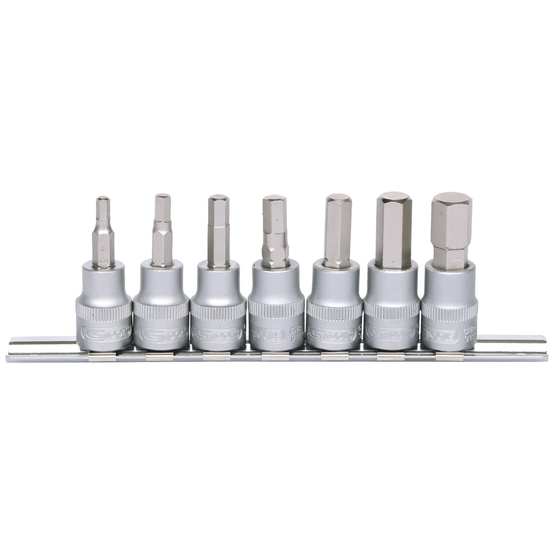 KS Tools 3/8 Bit-Stecknuss-Satz Innensechskant, 7-tlg