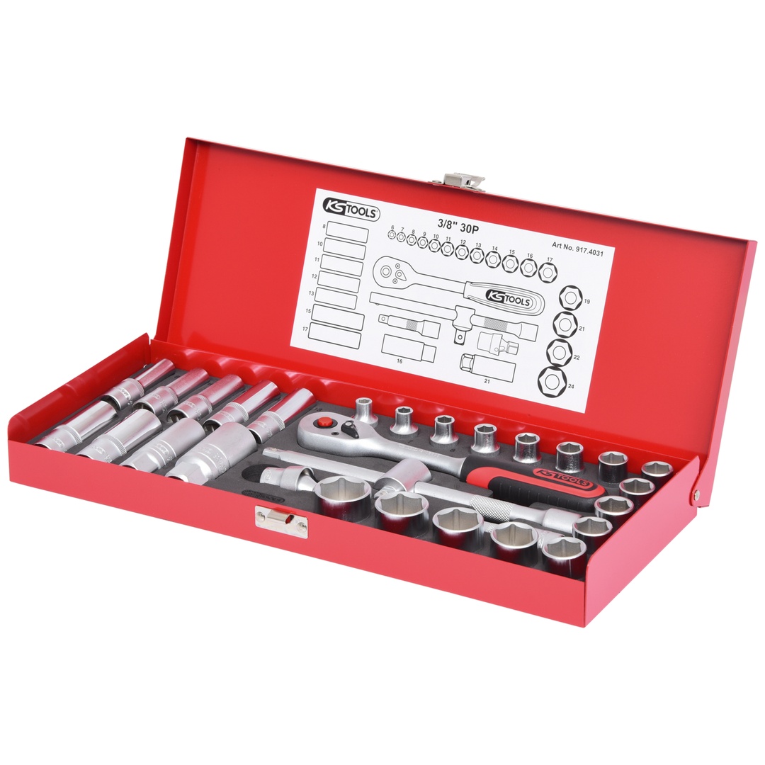KS Tools 3/8 Steckschlüssel-Satz, 30-tlg