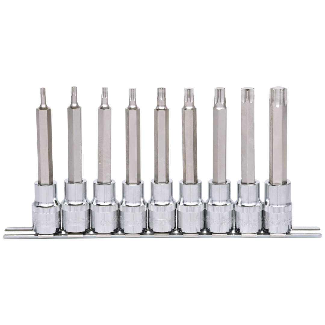 KS Tools 1/2 CHROMEplus Bit-Stecknuss-Satz TX, lang, 9-tlg T20-T60