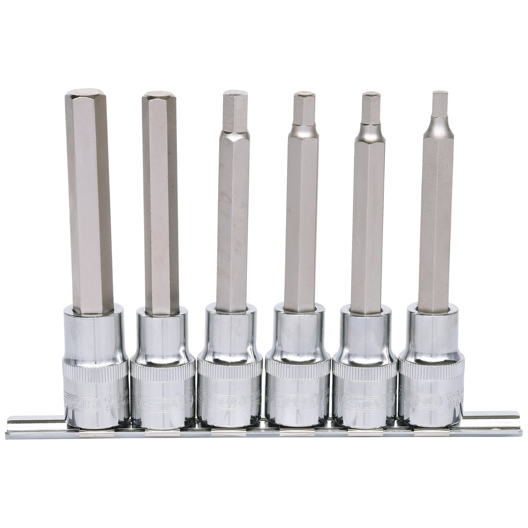 KS Tools 1/2 CHROMEplus Bit-Stecknuss-Satz Innensechskant, 6-tlg. 5-12 mm,lang