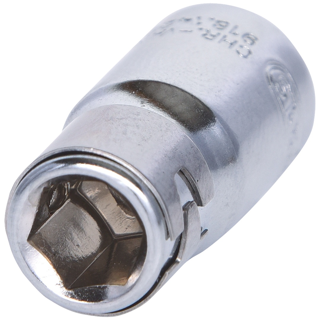 KS Tools 1/4 CHROMEplus Bit-Adapter-Stecknuss,für Bits 1/4mit Spannring