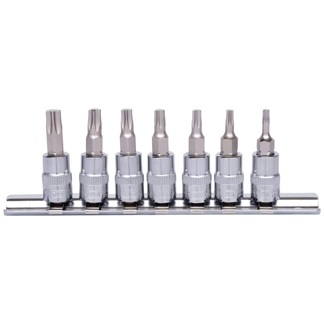 KS Tools 1/4 CHROMEplus Bit-Stecknuss-Satz TX, 7-tlg, T10-T40