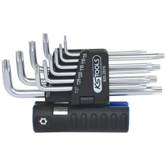 KS Tools 3 in 1 Torx-Winkelstiftschlüssel-Satz mit Bohrung,10-tlg. lang