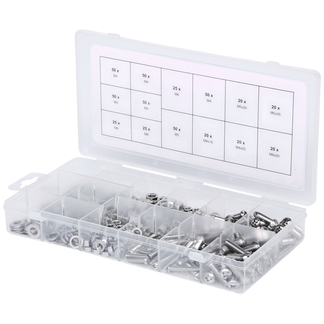 KS Tools Sortiment Linsenkopf-Maschinenschrauben, metrisch, 475-tlg