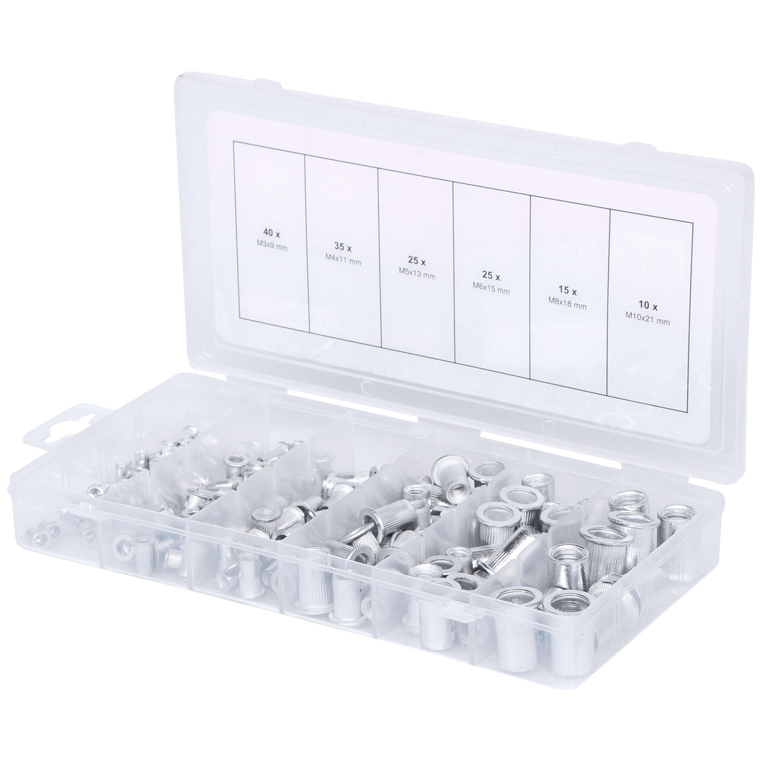 KS Tools Sortiment Gewindenieten, Aluminium, M3x9 mm-M10x21 mm, 150-tlg.