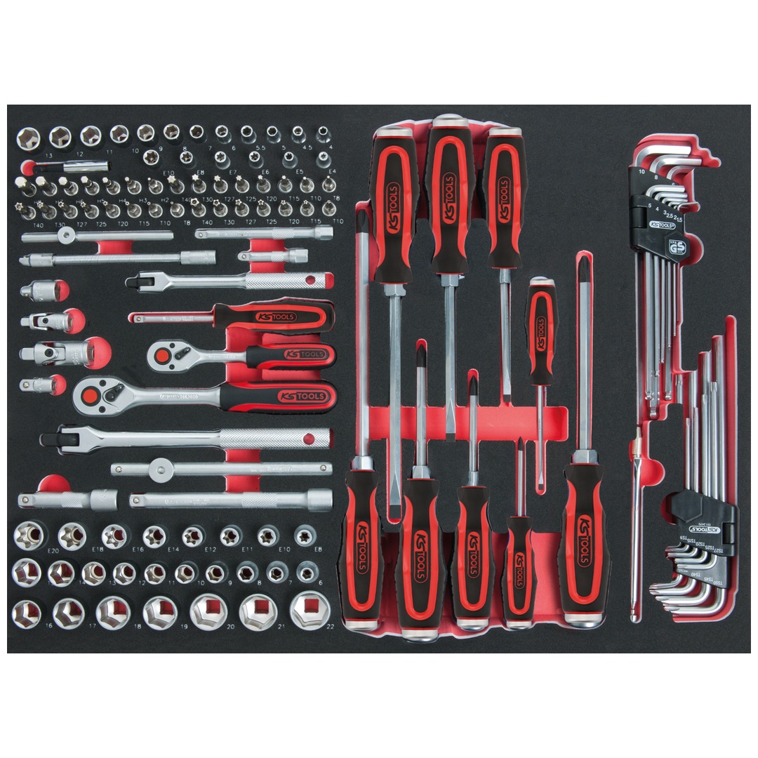 KS Tools 1/4+3/8 SCS Steckschlüssel-Satz, 118-tlg. in 1/1 Systemeinlage