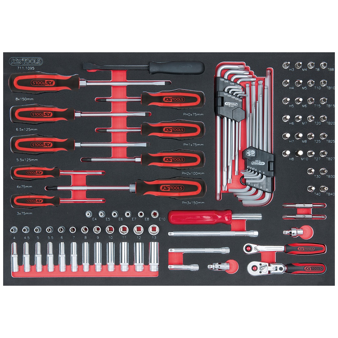 KS Tools SCS 1/4 Steckschlüssel-Satz, 95-tlg. in 1/1 Systemeinlage