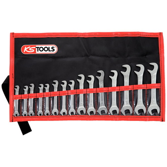 KS Tools Doppelmaulschlüssel-Satz,15°+75° 15-tlg..,2-14 mm