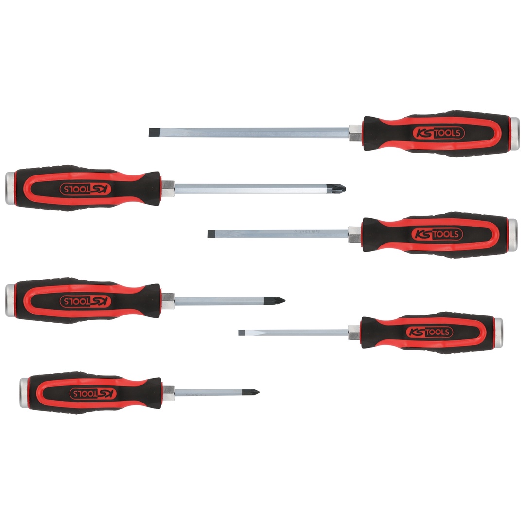 KS Tools ERGOTORQUEmax Schlagkappen-Schraubendreher-Satz, 6-tlg Schlitz, PZ