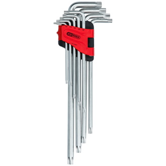 KS Tools Torx-Winkelstiftschlüssel-Satz mit Bohrung, XL, 9-tlg.TB10-TB50