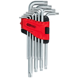 KS Tools Torx-Winkelstiftschlüssel-Satz mit Bohrung, lang, 10-tlg., TB8-TB50