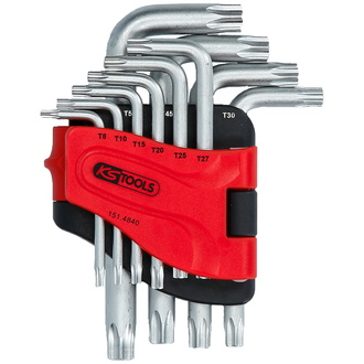 KS Tools Torx-Winkelstiftschlüssel-Satz mit Bohrung, kurz, 10-tlg., TB8-TB50