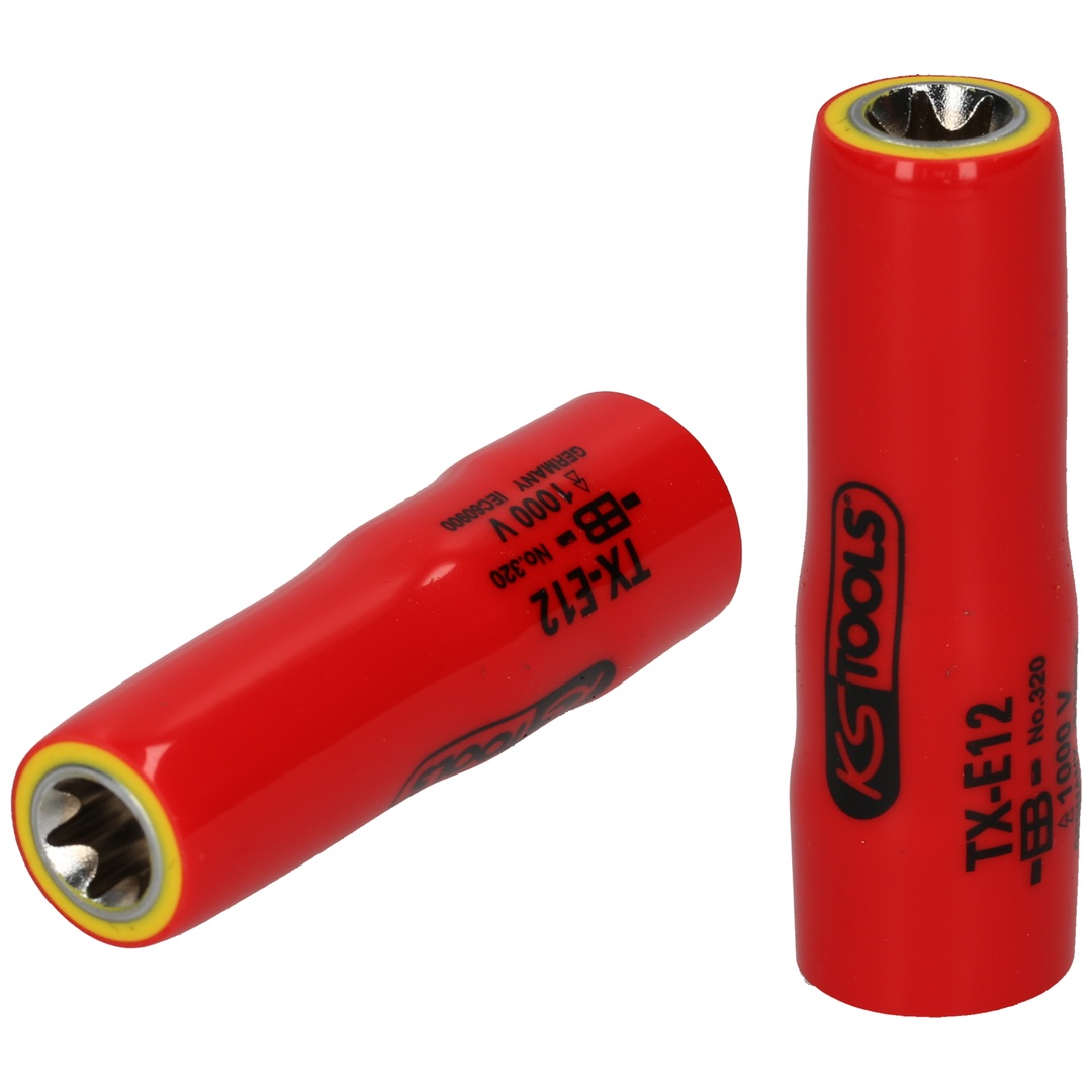 KS Tools 3/8 TX-E-Stecknuss mit Schutzisolierung, E6, lang