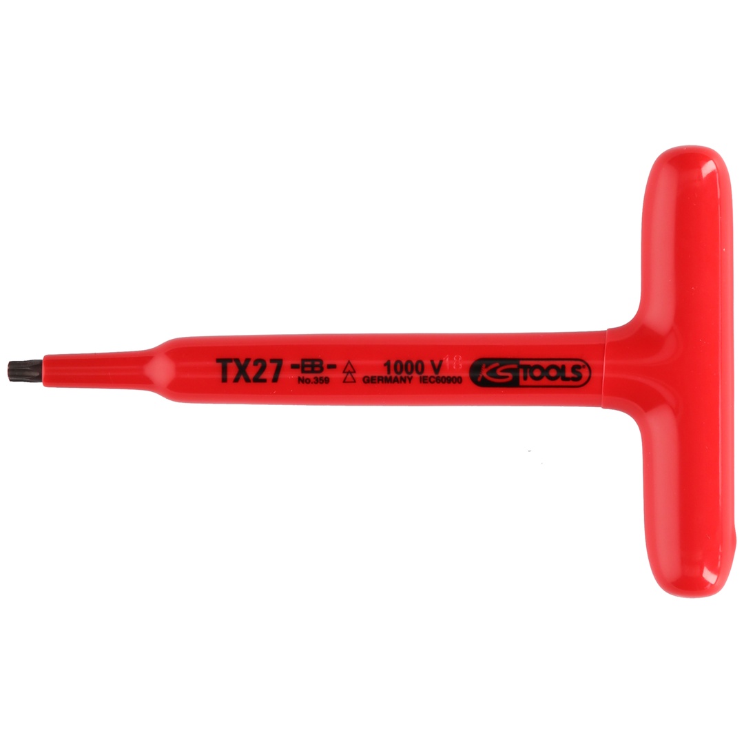 KS Tools T-Griff-TX-Stiftschlüssel mit Schutzisolierung, T30, 160 mm