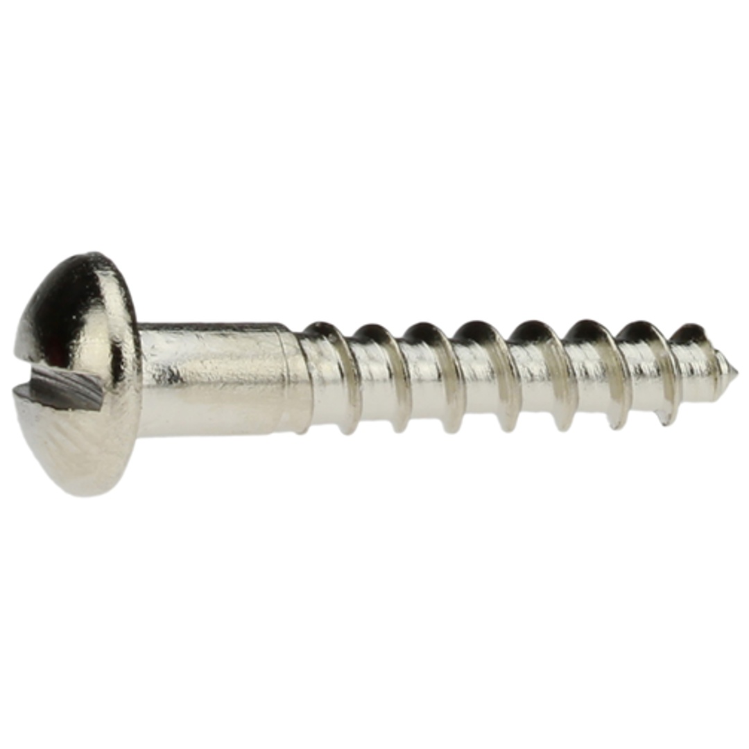 Reidl DIN 96 Holzschrauben, 3 x 20 Messing vernickelt, Linsenkopf mit Schlitz