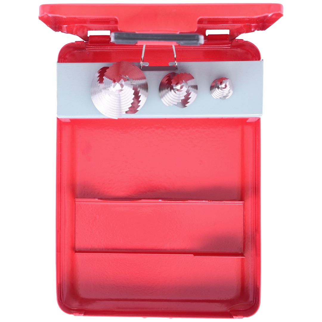 KS Tools HSS Stufenbohrer-Satz, Stahlblechkassette 3-tlg.