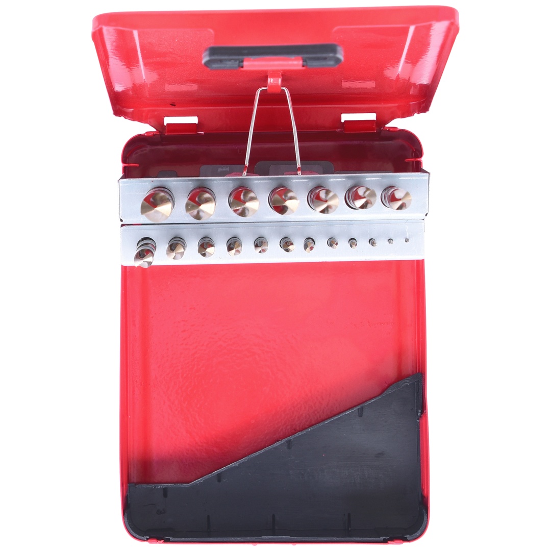 KS Tools HSS-G Co 5 Spiralbohrer-Satz, Stahlblechkassette 19-tlg. 1-10 mm