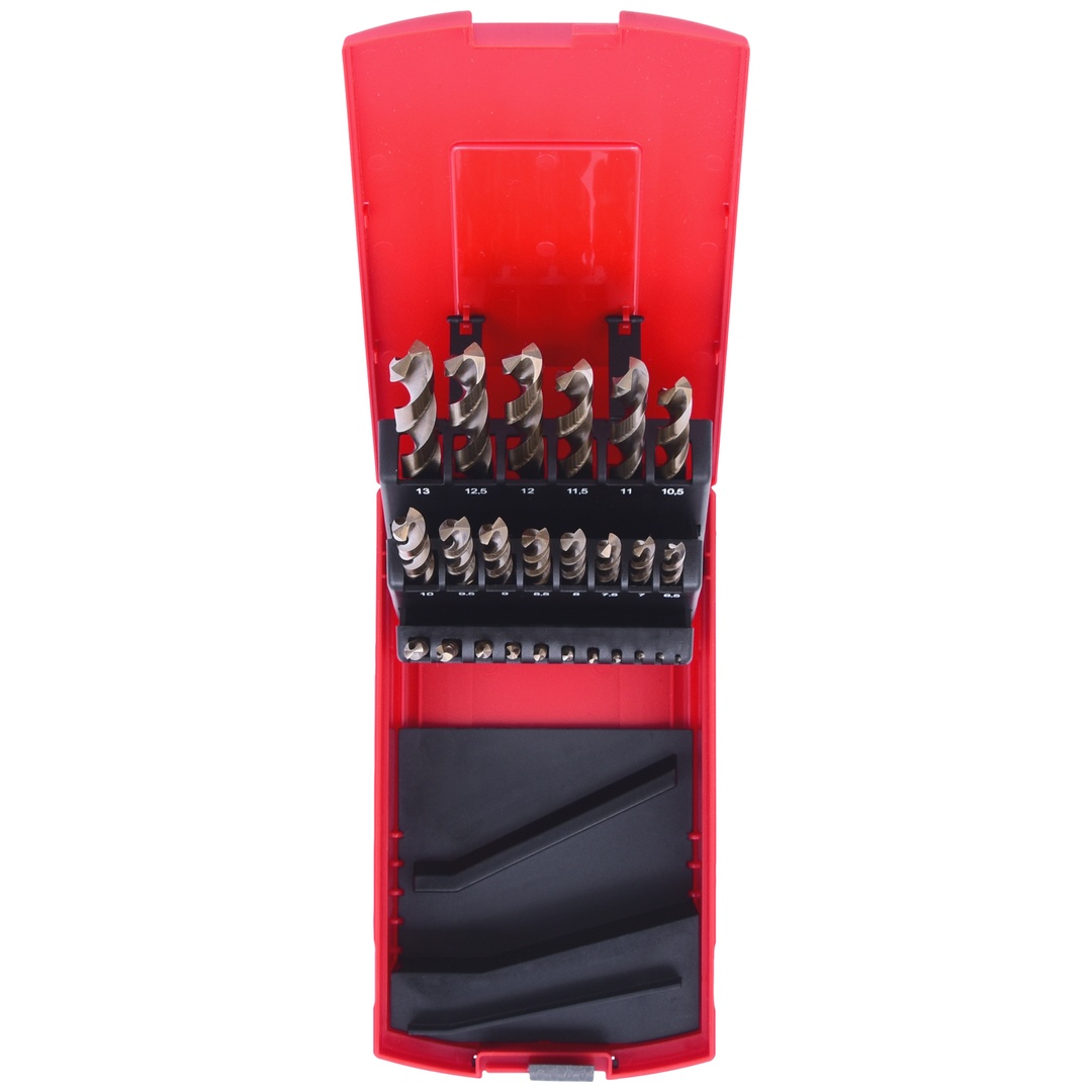 KS Tools HSS-G Co 5 Spiralbohrer-Satz, Kunststoffkassette, 25-tlg., 1-13 mm