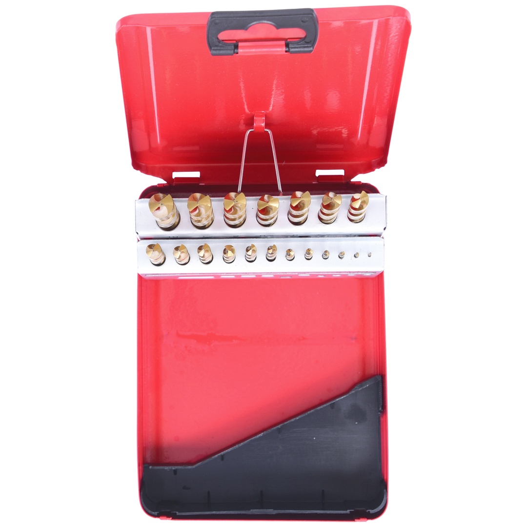 KS Tools HSS TiN Spiralbohrer-Satz, Stahlblechkassette 19-tlg. 1-10 mm