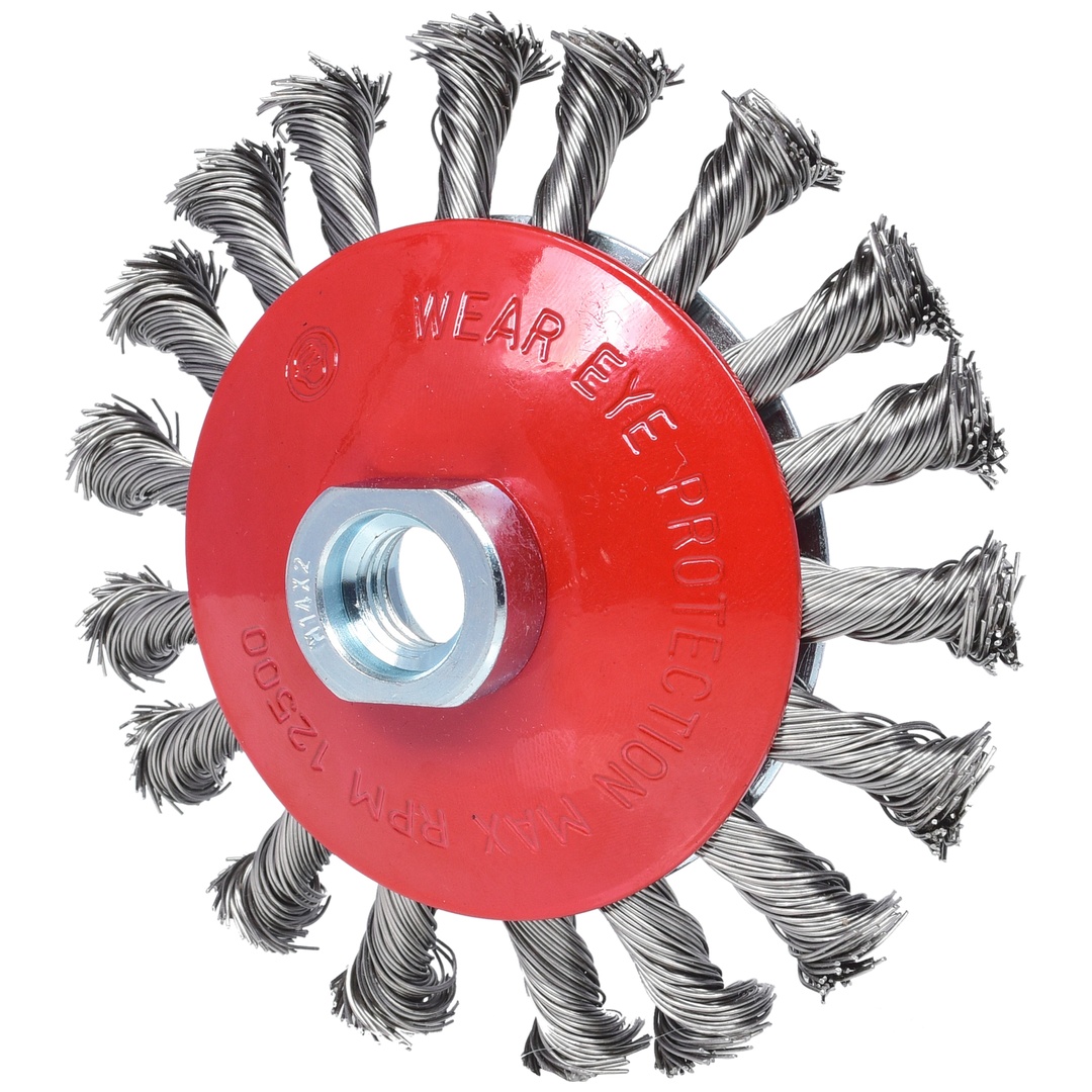 KS Tools Rostfreie Kegelform-Stahldrahtrundbürste, 0,5 mm, Ø 115 mm