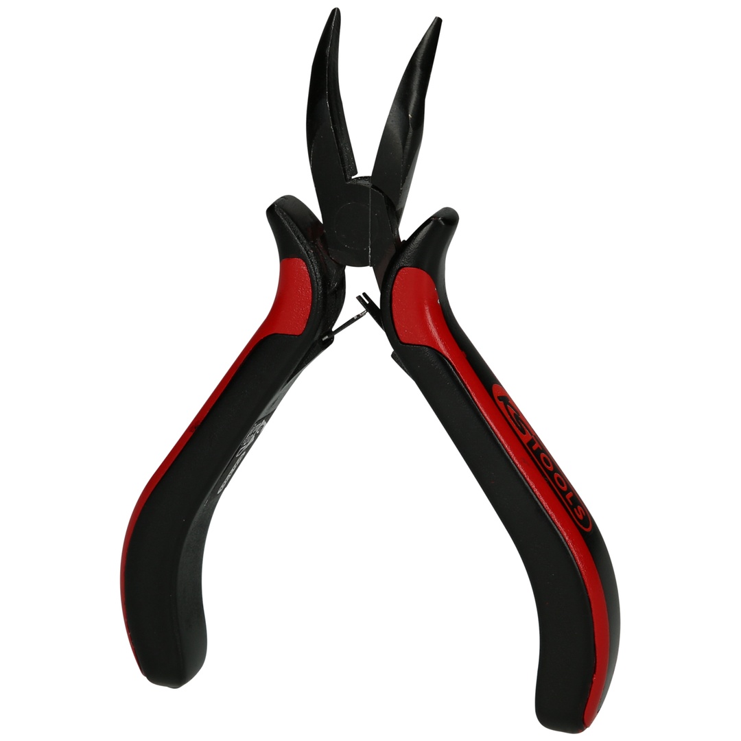 KS Tools Feinmechanik-Flachrundzange-gebogen, 130 mm