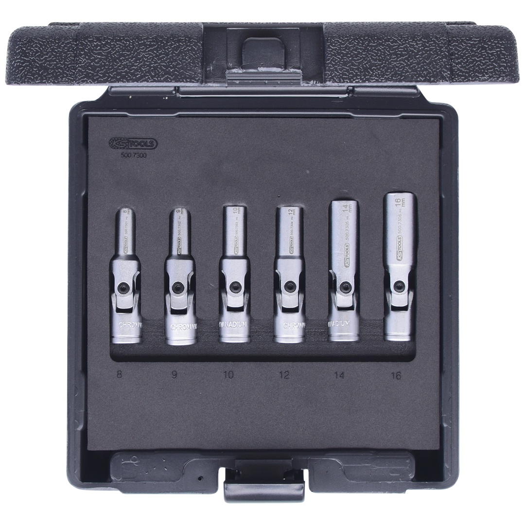 KS Tools 3/8 Glühkerzen-Gelenknuss-Satz, kurz, 6-tlg