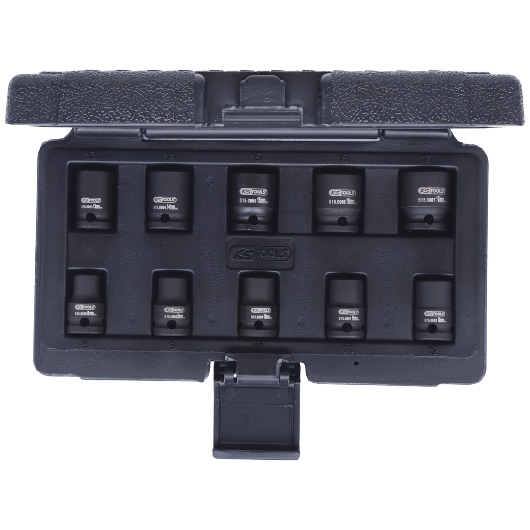 KS Tools 3/8 12-kant-Kraft-Stecknuss-Satz, kurz, 10-tlg
