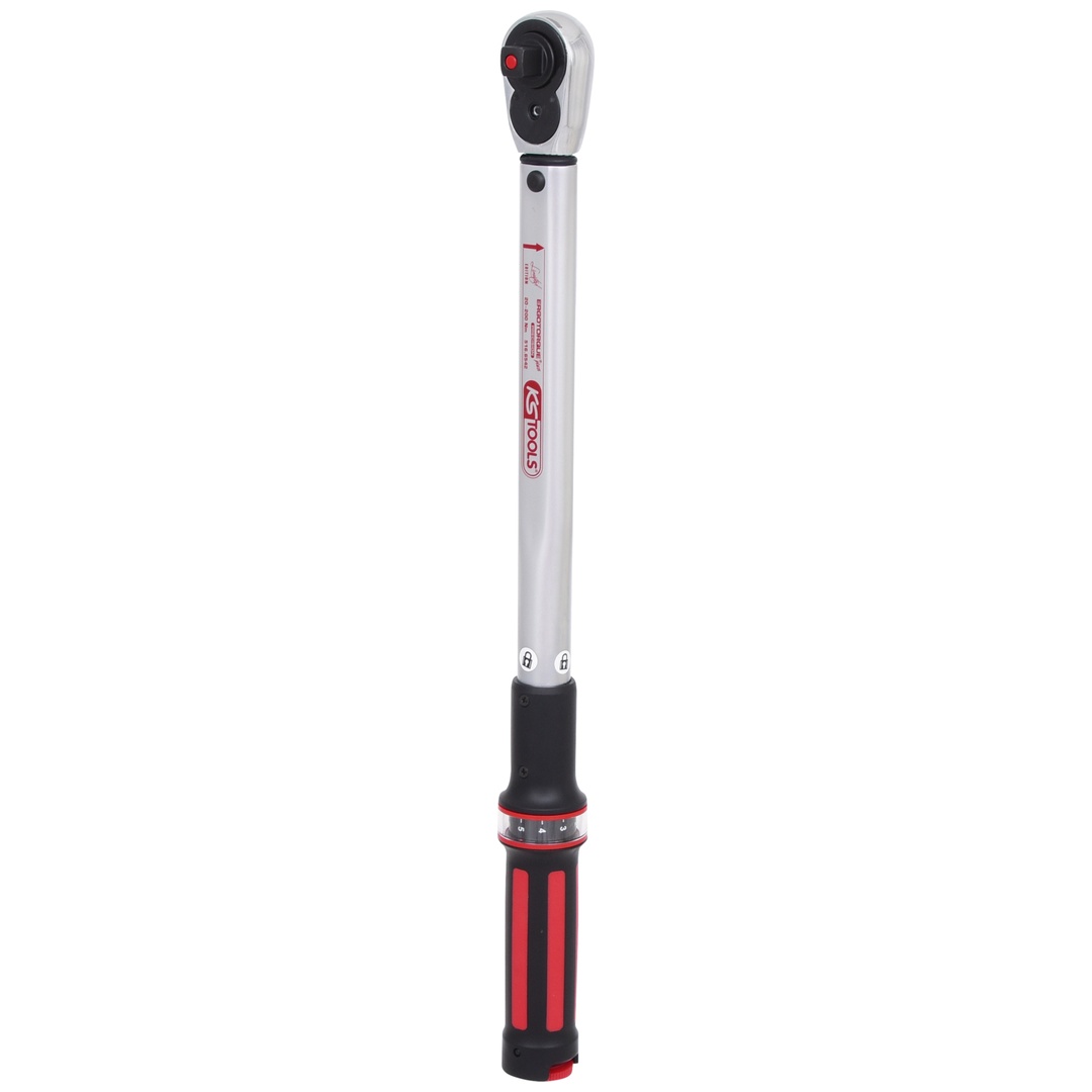 KS Tools 1/2 ERGOTORQUEprecision Ratschen-Drehmomentschlüssel, 40-200 Nm, rot